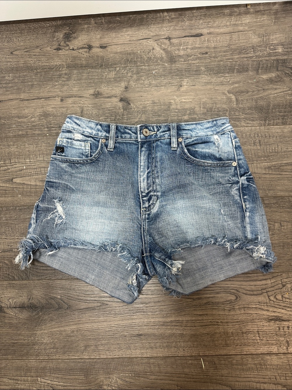 KanCan Light Blue Distressed Denim Cutoff Shorts